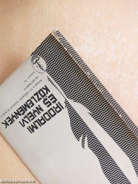 Irodalmi és nyelvi közlemények 1964/1-2.