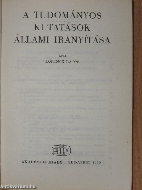 A tudományos kutatások állami irányítása