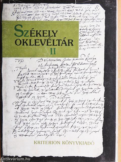 Székely oklevéltár II.