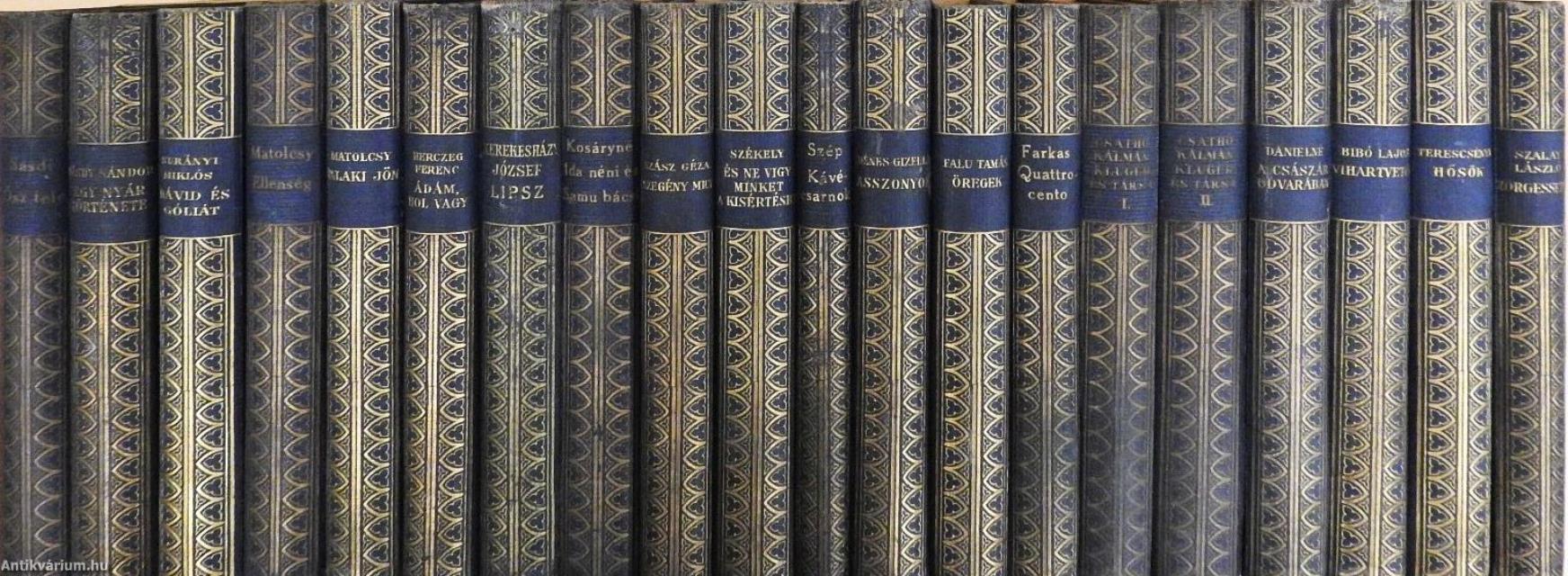 "20 kötet A magyar irodalom jelesei sorozatból (nem teljes sorozat)"