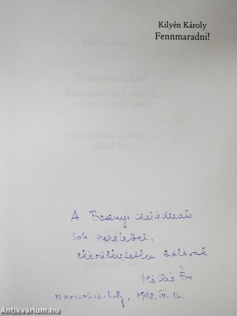 Fennmaradni! (dedikált példány)