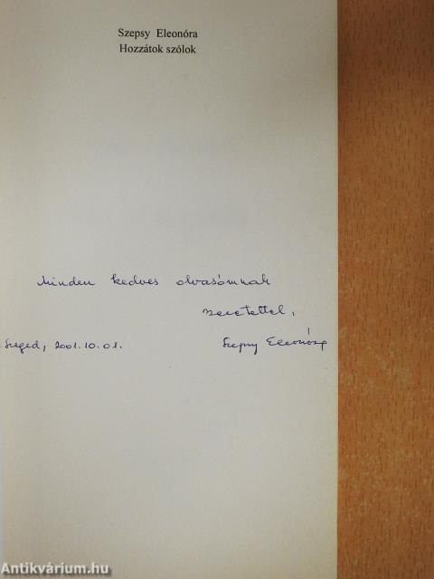 Hozzátok szólok (dedikált példány)