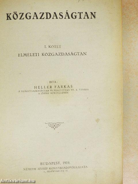 Közgazdaságtan I.