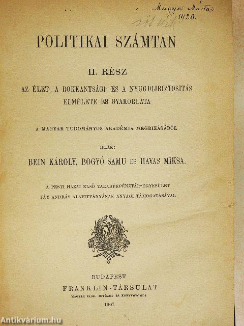 Politikai számtan I-II.