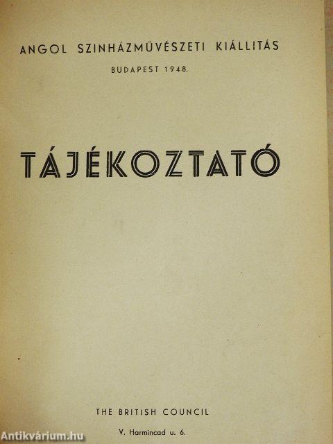 A színjátszás iskolája/A maszkirozás kézikönyve/Új színjátszás, új film/Színdarab-berendezés/Tájékoztató - Angol szinházművészeti kiállítás/Színházi életünk története a felszabadulás után/A színházi rendezés útjai/A színház drámája