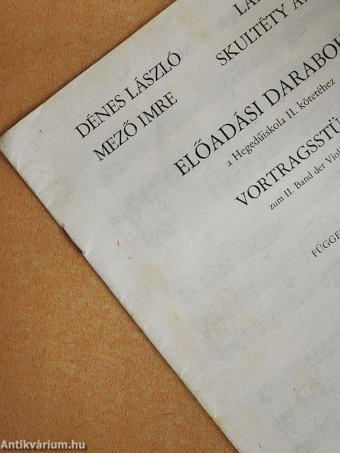 Előadási darabok a Hegedűiskola II. kötetéhez