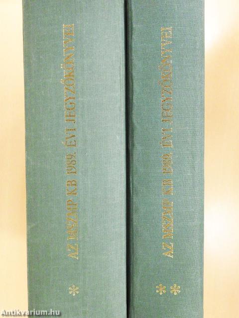 A Magyar Szocialista Munkáspárt Központi Bizottságának 1989. évi jegyzőkönyvei I-II. (többszörösen dedikált példány)