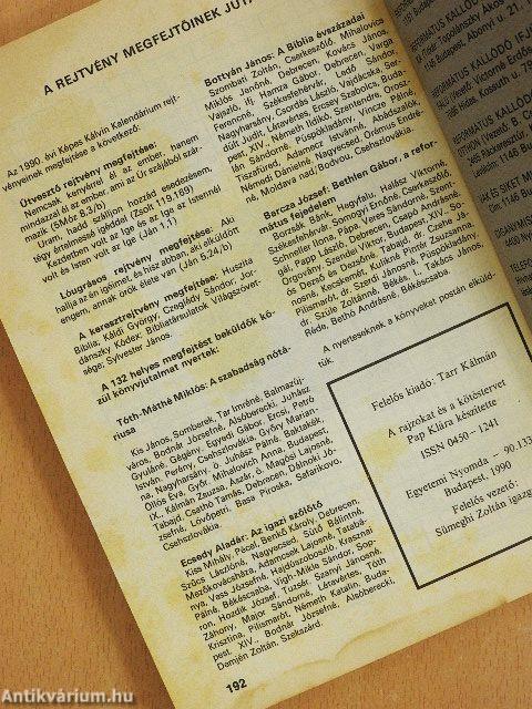 Képes Kálvin Kalendárium 1991