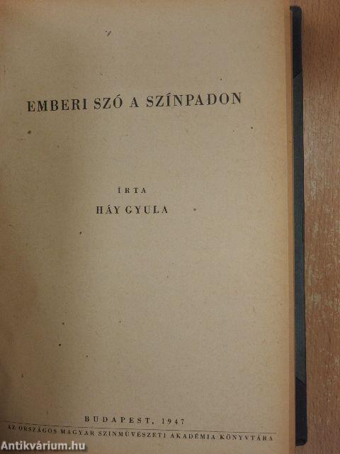 A színjátszás iskolája/A maszkirozás kézikönyve/Új színjátszás, új film/Színdarab-berendezés/Tájékoztató - Angol szinházművészeti kiállítás/Színházi életünk története a felszabadulás után/A színházi rendezés útjai/A színház drámája