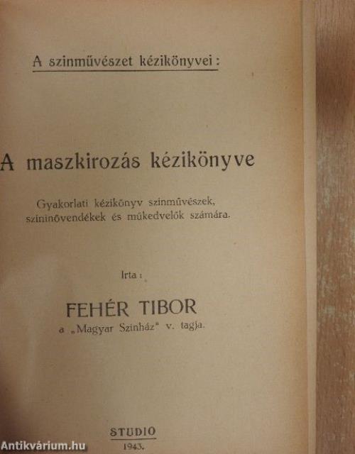 A színjátszás iskolája/A maszkirozás kézikönyve/Új színjátszás, új film/Színdarab-berendezés/Tájékoztató - Angol szinházművészeti kiállítás/Színházi életünk története a felszabadulás után/A színházi rendezés útjai/A színház drámája