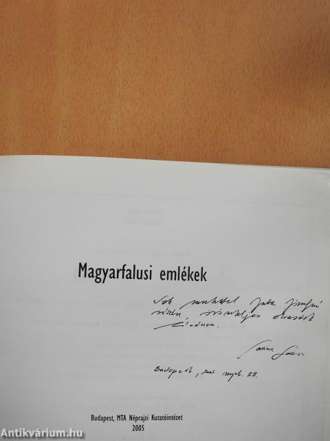 Magyarfalusi emlékek (dedikált példány)