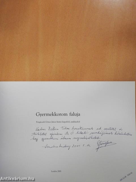Gyermekkorom faluja (dedikált példány)