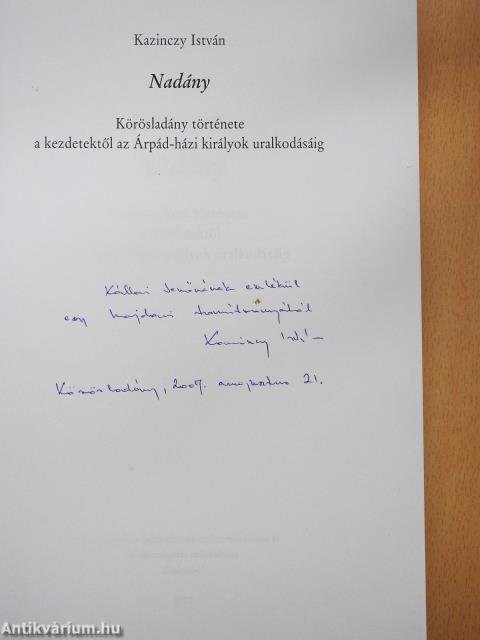 Nadány (dedikált példány)
