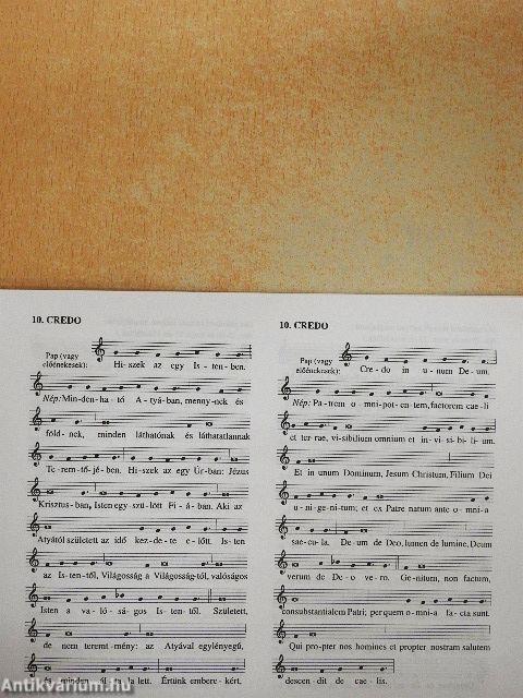 A mise állandó szövegei és énekei latinul és magyarul