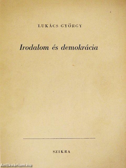 Irodalom és demokrácia