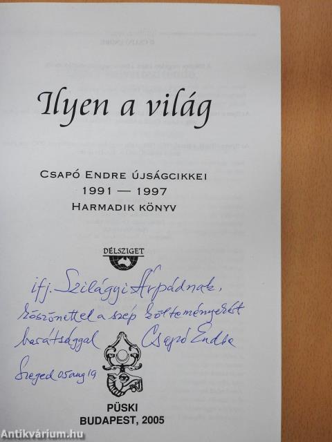 Ilyen a világ III. (dedikált példány)