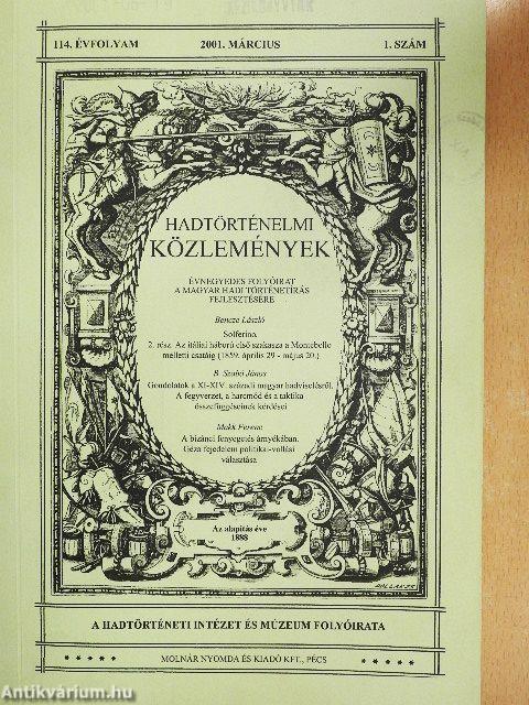 Hadtörténelmi Közlemények 2001. március