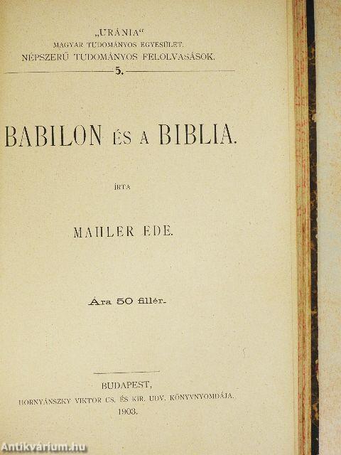"Uránia" Magyar Tudományos Egyesület - Népszerű tudományos felolvasások 1-24.
