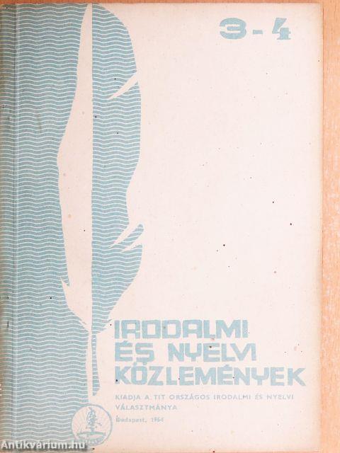 Irodalmi és nyelvi közlemények 1964/3-4.