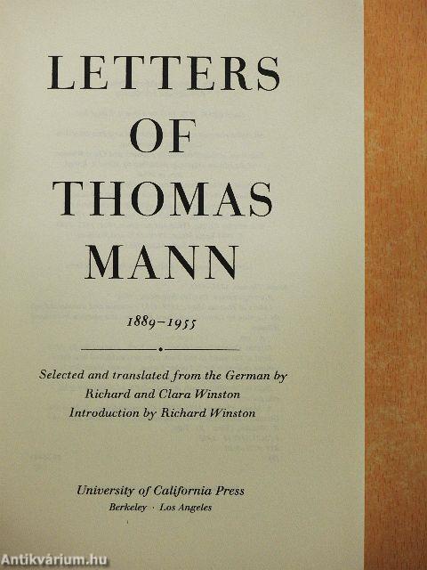 Letters of Thomas Mann 1889-1955