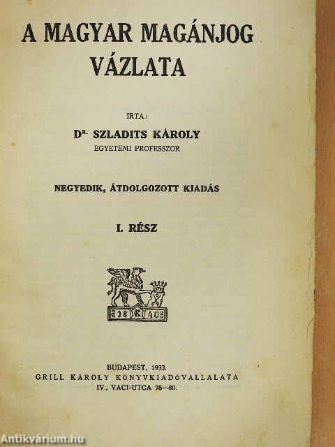 A magyar magánjog vázlata I.