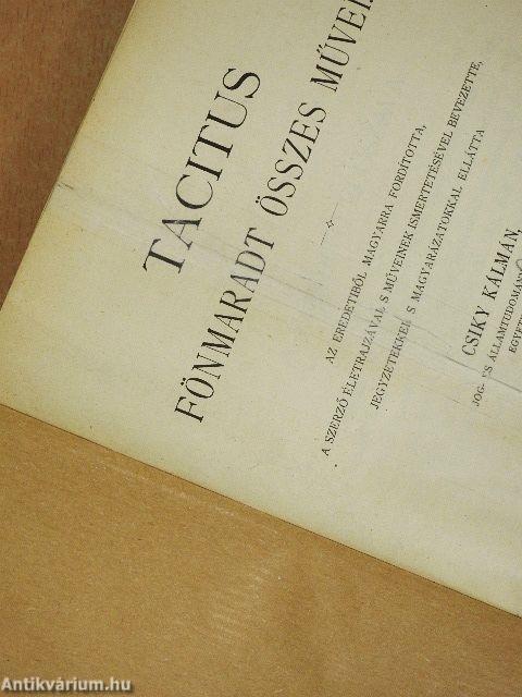 Tacitus fönmaradt összes művei I-II.