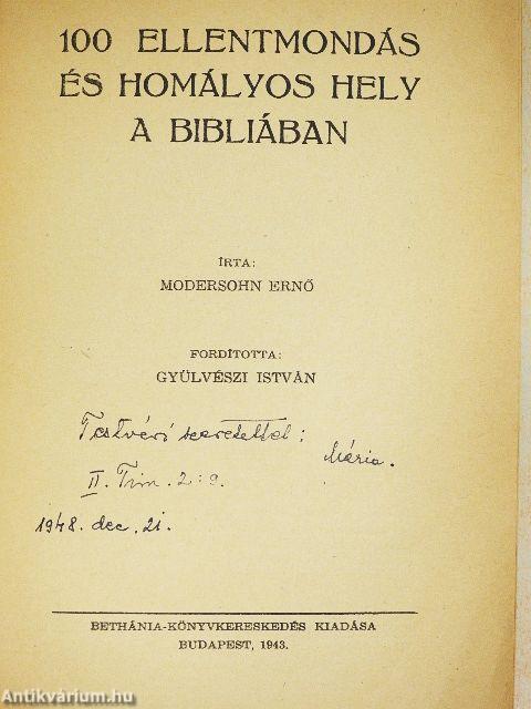 100 ellentmondás és homályos hely a Bibliában