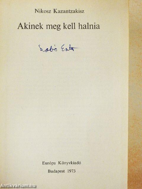 Akinek meg kell halnia