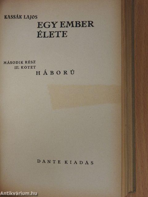 Egy ember élete - Második rész I-III.