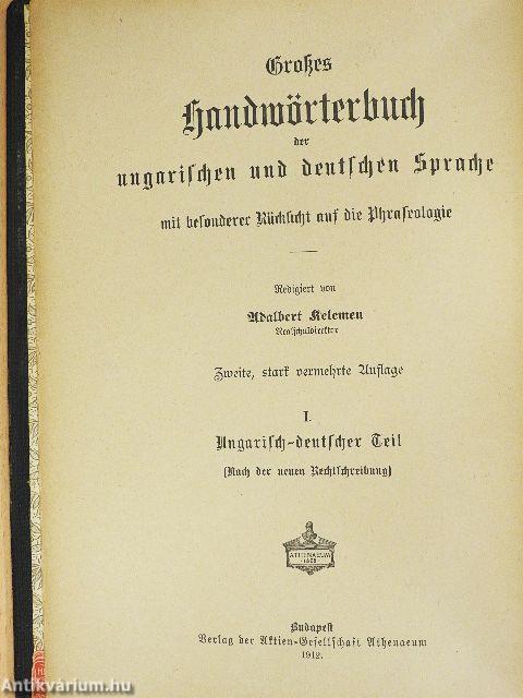 Magyar és német nagy kézi szótár I-II. (gótbetűs)