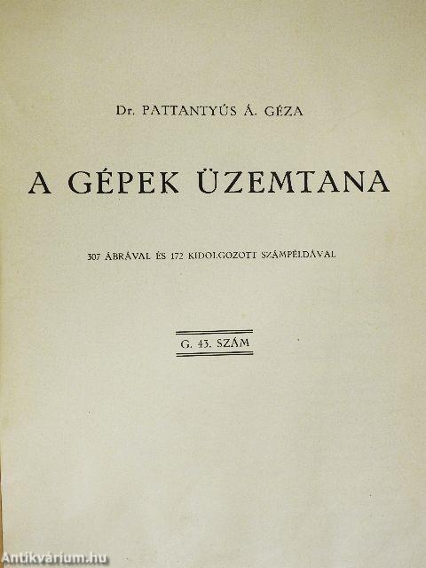 A gépek üzemtana