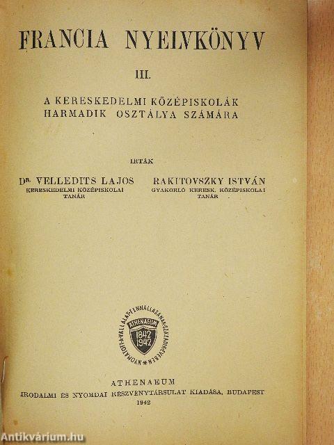 Francia nyelvkönyv III.