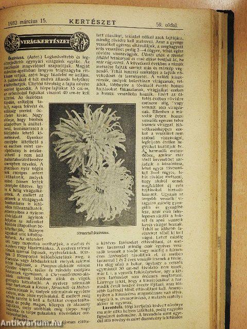 Növényvédelem 1932. január-december/Kertészet 1932. (nem teljes évfolyam)