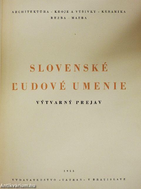 Slovenské l'udové umenieI.