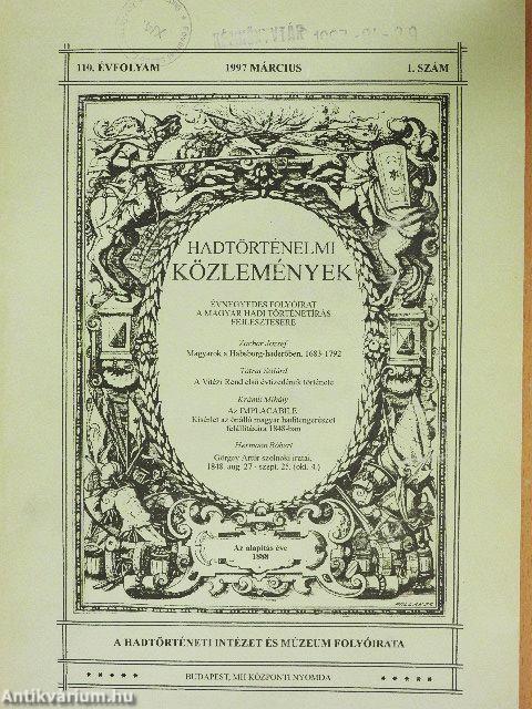 Hadtörténelmi Közlemények 1997/1-4.