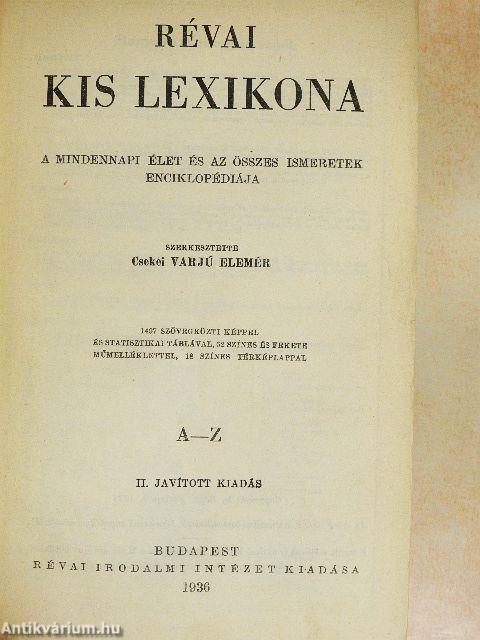 Révai kis lexikona A-Z