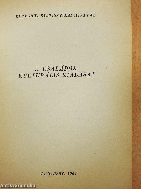 A családok kulturális kiadásai