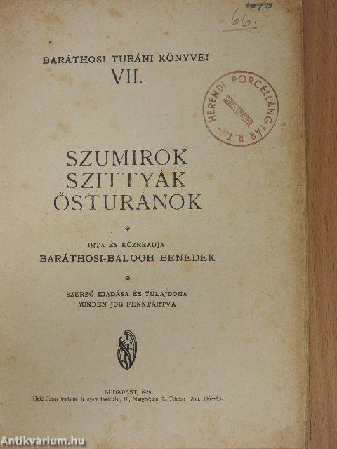 Szumirok, szittyák, ősturánok