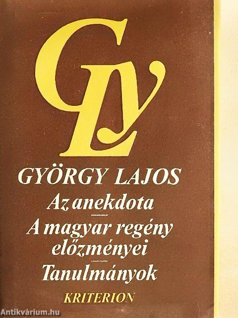 Az anekdota/A magyar regény előzményei/Tanulmányok