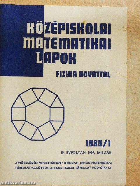Középiskolai matematikai lapok 1989/1-10.