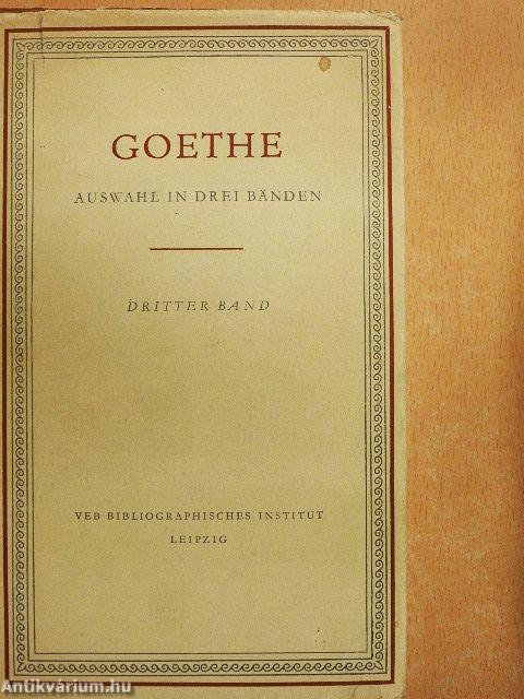 Der Junge Goethe/Der Klassische Goethe/Der Alte Goethe