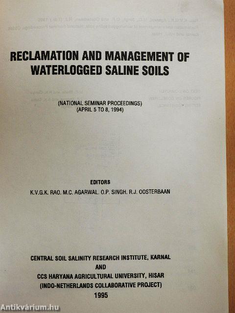 Reclamation and Management of Waterlogged Saline Soils