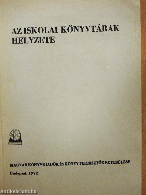 Az iskolai könyvtárak helyzete