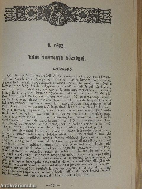 Dunántúli vármegyék - Tolna vármegye községei