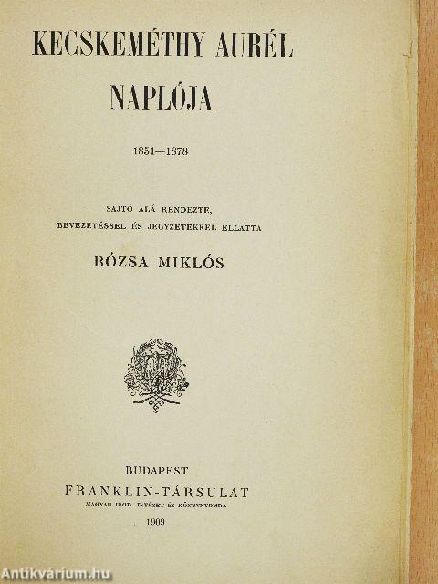 Kecskeméthy Aurél naplója