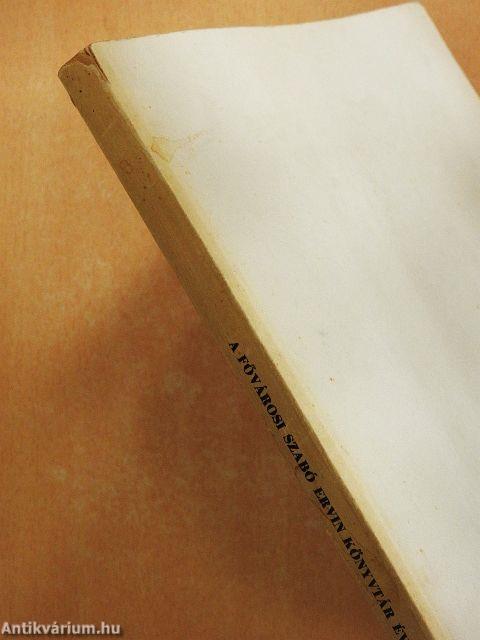 A Fővárosi Szabó Ervin Könyvtár Évkönyve XI.