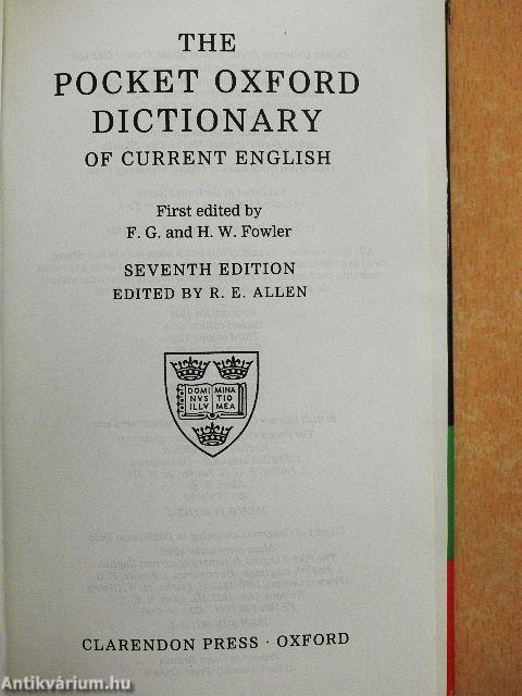 The Pocket Oxford Dictionary of Current English
