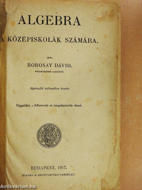 Algebra a középiskolák számára