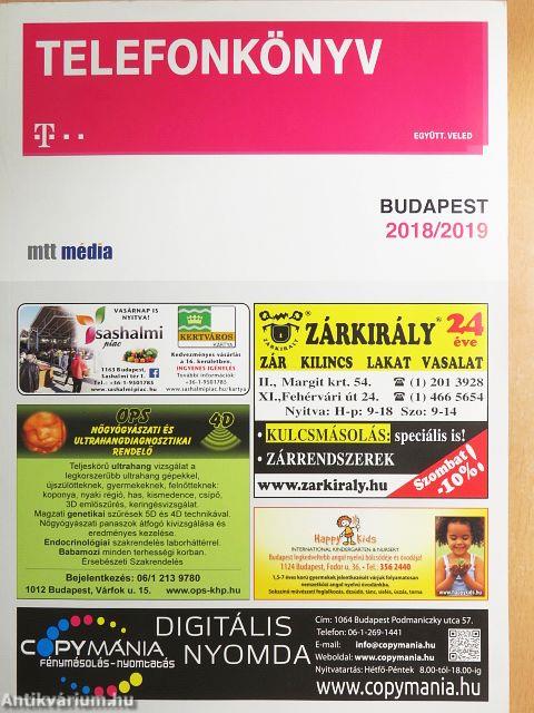 Arany Oldalak/Telefonkönyv - Budapest 2018/2019