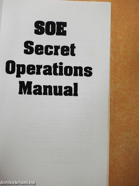 SOE Secret Operations Manual